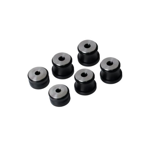 Detroit Speed Body Mounts 010201DS Mount Bushings, Aluminum, Black, 1/2 in. Lowered Height, Chevy, Pontiac, Kit