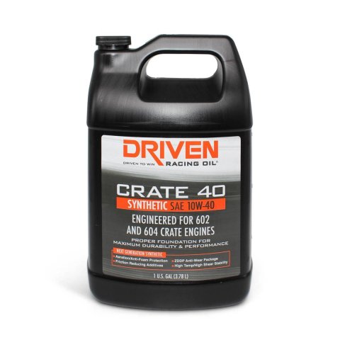10w40 Driven Racing Oil Crate 40 Full Synthetic High Performance Motor 22408 Engine Oil, 40, 10W-40, Synthetic, ZDDP Enhanced, 1 Gallon, Each