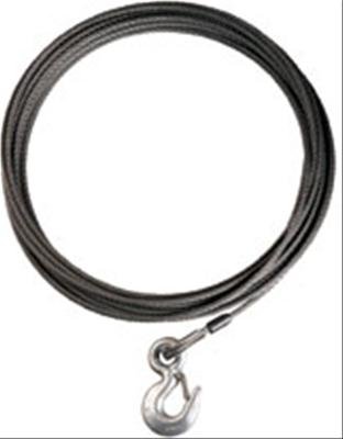 Warn Wire Rope and Hook Assemblies 23671 Assembly, Steel, 14,400 lb. Capacity, 0.375 in. Diameter, 50 ft. Line Length, Each