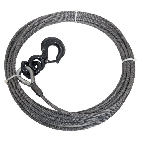 Warn Wire Ropes 77534 Winch Cable, Replacement, 18,000 lbs. Capacity, Galvanized Steel, 0.50 in. Diameter, 75 ft. Length, Each