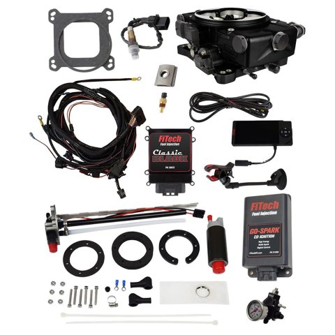 FiTech Go EFI Classic 650 HP System In-Tank Pump/Regulator/Go-Spark Fuel Injection Master Kits 96221 Black With In-Tank, Spark CDI Box & Regulator Kit