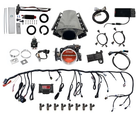 FiTech Ultimate LS EFI 500 HP Fuel Injection Systems with Go In-Tank Module 76212 System, LS, HP, Multi-port, Rectangular Port Heads, Force Fuel, Fuel, Transmission Controller, Kit