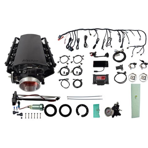 FiTech Ultimate LS EFI 1,000 HP Fuel Injection Systems with Go In-Tank Module 76131 1000 System With Short Cathedral Intake, Transmission Control & In Tank Pump & Regulator Master Kit