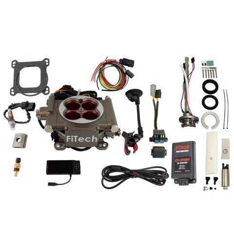 FiTech Go Street 400 HP EFI System Regulated In-Tank Pump/Go-Spark Fuel Injection Master Kits 96203 Cast With 340 LPH & Spark CDI Box Kit