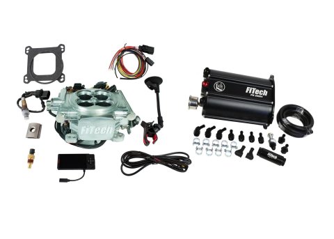 FiTech Go EFI 4 Power Adder 600 HP Self-Tuning Fuel Injection System with Force 35206 Systems, Bright Aluminum With Delivery Master Kit