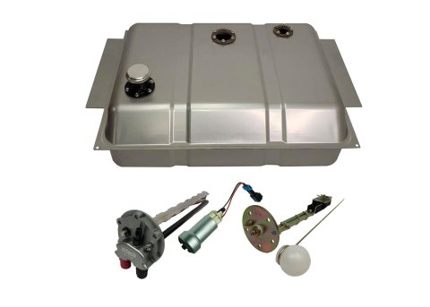 FiTech Go EFI Fuel Tank Kits 58148 Tank, Steel, Silver Powdercoated, Swap, 440 lph, 20 Gallons, Bed Fill Location, Chevy, GMC, Kit