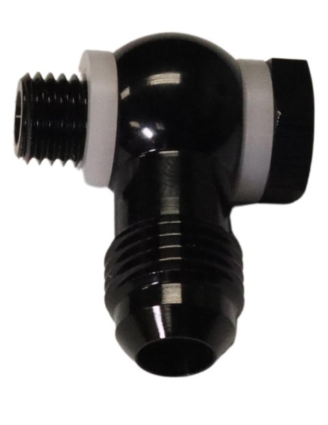 FiTech Go Fuel Adapter Fittings 62018 Fitting, Adapter, AN to Banjo, Straight, Aluminum, Black Anodized, -6 AN, 9/16-24 thread, Each