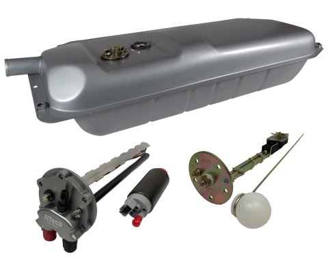 FiTech Go EFI Fuel Tank Kits 58003 Tank, 16 Gallon, Steel, Silver Powdercoated, Ford, Kit