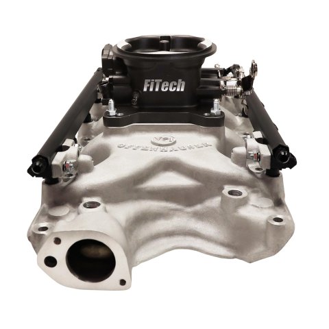 FiTech Ultra Port EFI SBF 351W Systems 30-18-615 Fuel Injection Systems, EFI, Offenhauser VPI, Intake Manifold, Black Throttle Body, ECM, Gasoline, E85, 750 HP, Ford, 351W, Kit