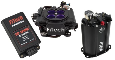 FiTech Go EFI Classic 550 HP Fuel Injection Systems with Force 93521 System, Black HP, External ECU, Delivery System, CDI Box, Kit