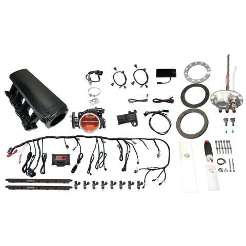 FiTech Ultimate LS 500 HP EFI Long Runner Cathedral Intake Fuel Injection Master Kits 76306 System With Kit