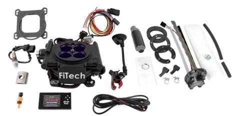 FiTech MeanStreet EFI 800 HP Self-Tuning Fuel Injection Systems with Go In-Tank Modules 36208 System, MeanStreet, Throttle Body, Power Adder, Pump Module, Wiring Harness, Hardware, Matte Black Finish, Kit