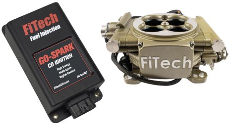 FiTech Easy Street 600 HP EFI Systems with Go-Spark CDI 93005 Fuel Injection System, Self-Tuning, Box, Throttle Body, Gold, Injectors, ECM, Kit