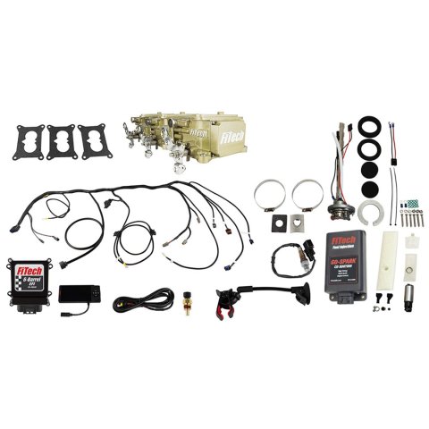 FiTech Go EFI 3x2 Tri-Power 600 HP System/Go Spark Fuel Injection Master Kits 96532 Tri Power Classic Gold System With Kit