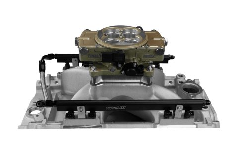 FiTech Ultra Port EFI BBC Systems 30-10-514 Fuel Injection Systems, EFI, Intake Manifold, Gold Throttle Body, ECM, Gasoline, E85, 500 HP, Chevy, Big Block, Rectangle Port, Kit
