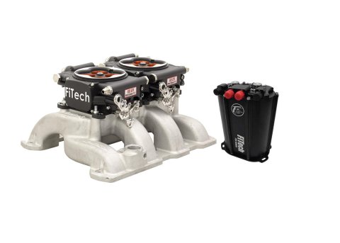 FiTech Go EFI 2x4 PA 1200 HP System Force Fuel Injection Master Kits 35464 Systems, Matte Black With Dual Pump Delivery Kit