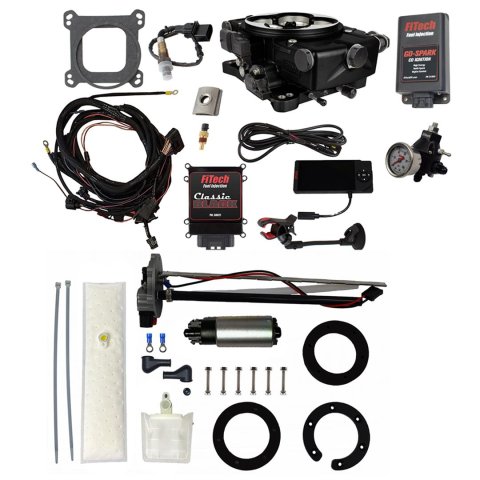 FiTech Go EFI Classic 650 HP System In-Tank Pump/Regulator/Go-Spark Fuel Injection Master Kits 96121 Black With Kit