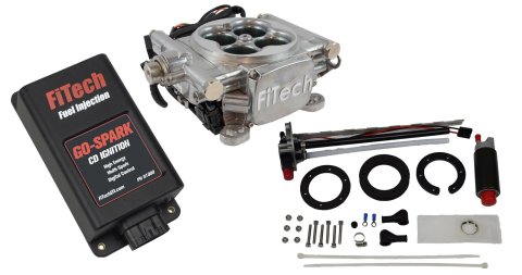 FiTech Go EFI 4 600 HP Self-Tuning Fuel Injection Systems with In-Tank Modules 93601 System, System, Bright Aluminum Finish, In Tank Retrofit Kit, CDI Box, Kit
