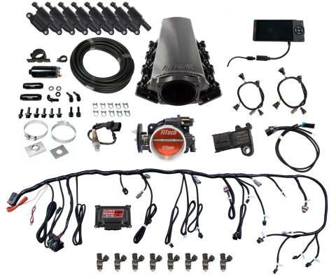 FiTech Ultimate LS EFI 500 HP Fuel Injection Systems 78106 Injection, LS, Tall for LS1/LS2/LS6 - 500HP w/o Trans Control w/Inline Pump Kit, w/ coil pack set