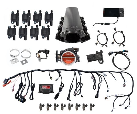 FiTech Ultimate LS EFI 500 HP Fuel Injection Systems 79006 Injection, LS, Tall for LS1/LS2/LS6 - 500HP w/o Trans Control for truck ACC led coil pack set