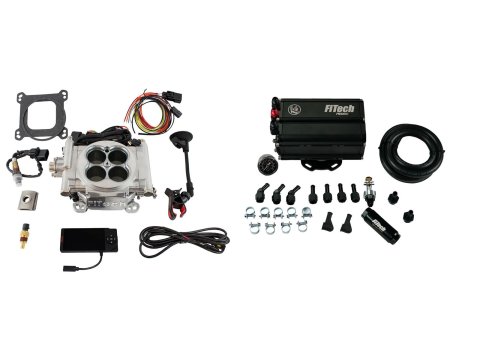 FiTech Go EFI 4 600 HP Self-Tuning Fuel Injection Systems 35501 Systems, Bright Aluminum System With Force Mini Delivery Master Kit