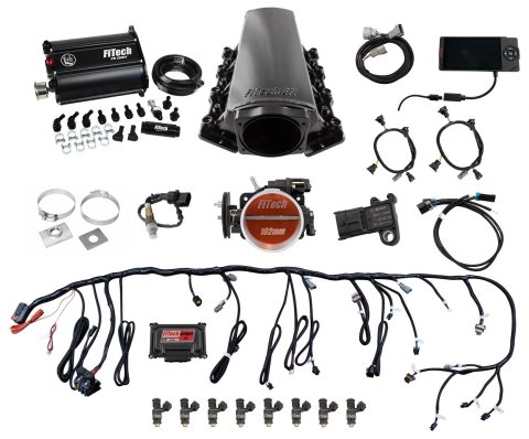 FiTech Ultimate LS EFI 750 HP Fuel Injection Systems with Force 75209 System, HP, Multiport, Tall Intake for Truck Accessories Cathedral Port, With Transmission Controller, Fuel, Kit