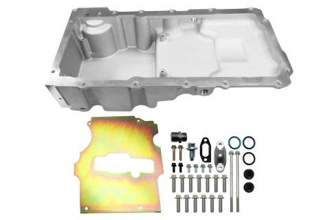FiTech Plus LS Swap Oil Pans 130003 Pan, Engine Swap, Ultra Low Profile, Cast Aluminum, Satin, 6.10 Quart Capacity, 4.00 in. Stroke Clearance, Chevy, LS, V8, Each