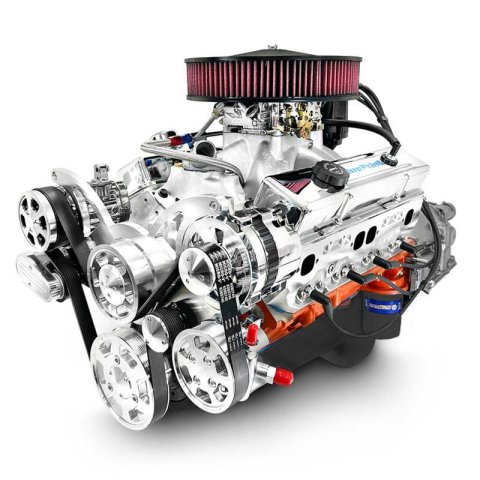 BluePrint Builder Series 454/563HP Standard Edition Carbureted Crate Engine and TKX Trans Combos B454KTKX 454 c.i. Series, Carbureted, Manual Transmission /w Polished Pulley Kit. Incl. 30 month/50,000 warranty & Dyno