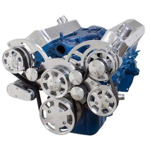 BluePrint Engines Accessory Drive Systems BPP302FDPS4 SBF 302/351W FRONT ACCESSORY DRIVE, FULL SERPENTINE W/ ALT, PS, WP, BRACKETS, BOLTS