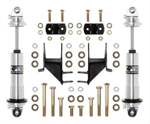 Aldan American Track Comp Coilover Kits ABRND Kit, Rear, Twin-Tube, 0.5-0.3 in. Lowered, Aluminum, Natural, Buick, Chevrolet, Oldsmobile, Pontiac, Kit