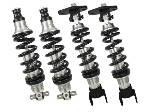 Aldan American Road Comp Coilover Kits for 2005-2013 CORVETTE - C6SB4 Kit, Rear And Front, Twin Tube, 550 lbs/in. Spring Rate, Silver Anodized/Black, Kit