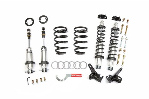 Aldan American Track Comp Coilover Kits 300339 Kits, Comp, Front and Rear, 1.0-2.0 in. Raised, Adjustable Valving, Twin-tube, Black Springs, Buick, Chevrolet, GMC, Olds, Pontiac, Kit