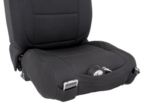 Smittybilt Neoprene Seat Cover Sets S/B471301 Covers, First Row/Second Row, Bucket/Bench, Highback, Neoprene, Black/Black, Set