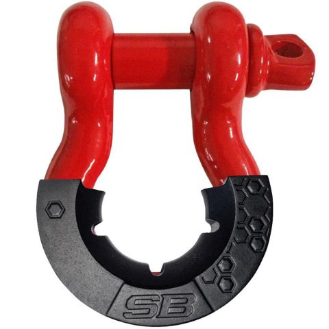 Smittybilt D-Ring Shackles with Isolator 23047R Bow Shackle Isolator, Steel, Gloss Red, 0.750 in. Shackle, 9,500 lbs. Rating, Each