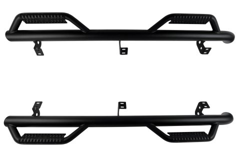 Smittybilt Nerf Steps T1360R-TX Bars and Truck Steps, Steps, Steel Tube, Black Powdercoat, Textured Finish, Direct Fit, Wheel-to-Wheel, Toyota, Pair