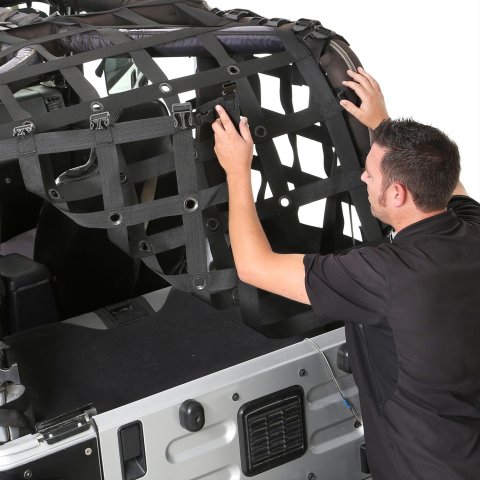 Smittybilt C.RES2 HD Cargo Restraint Systems S/B581135 Soft Top, System, Net, Polyester, Black, Jeep, Each