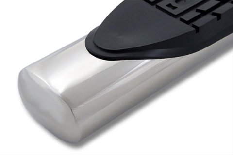 Raptor Series 4 in. Cab Length Oval Tube Side Step Bars for 1999-2016 F-250 SUPER DUTY, F-350 DUTY - 0703-0156 Nerf Bar, 4" Magnum Straight Oval, Polished Stainless Steel, 99-16 Ford F-250/F350 Super Duty Regular