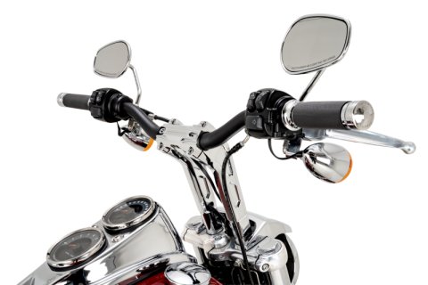 Performance Machine Phatbar H-Bar Assy, 9in Riser, 1-1/4in Bar, Int Wire, Gauge Mount - Chrome