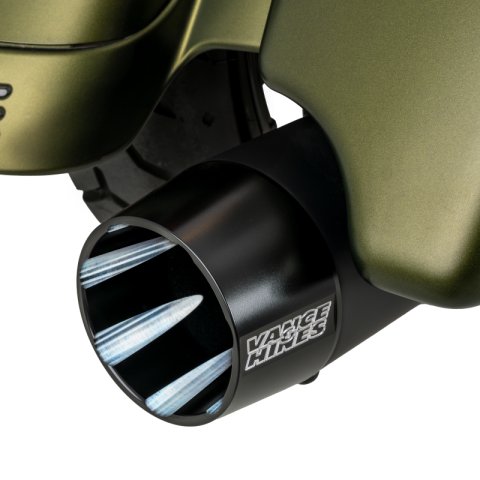 Vance & Hines 17-23 Harley Touring Models Blackbird 450 Slip-Ons - Black Contrast Finish End Caps