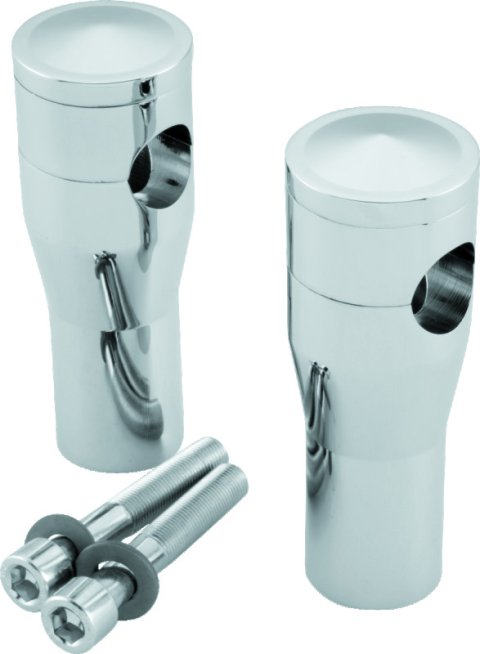 Bikers Choice 4 Inch Chrome Smooth Top Risers for BC or DNA Springer Front End