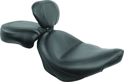 Mustang 03-17 Victory Vegas/ Kingpin, 05-07 8-Ball Touring 2PC Seat w/ Driver Backrest - Black