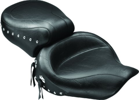 Mustang 91-05 Harley Dyna Wide Touring 1PC Seat w/Studs - Black