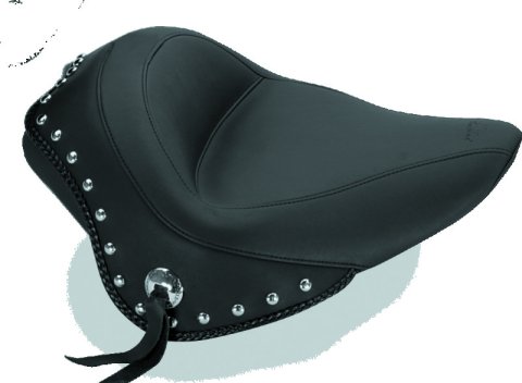 Mustang 11-13 Harley Blackline,12-17 Slim/Slim S Wide Stud Touring Solo Seat w/Studs - Black