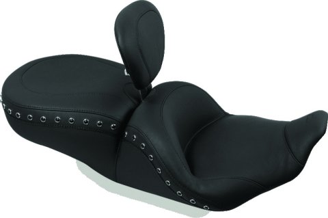 Mustang 97-07 Harley Rd King,06-07 Str Glide,00-05 Eagle Lowdown 1PC Seat w/DBR Black Pearls - Black