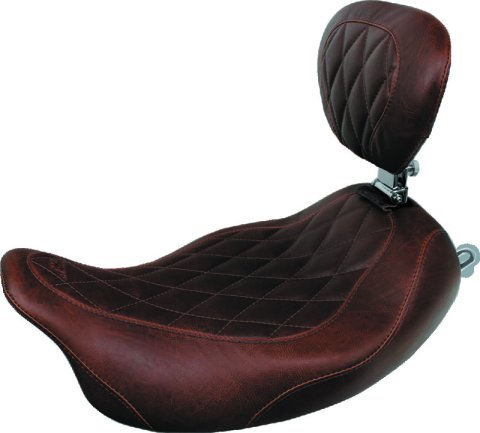 Mustang 2008-17 Harley Rd King,06-07 Str Glide,00-05 Eagle Wide Tripper Solo Seat - Brown