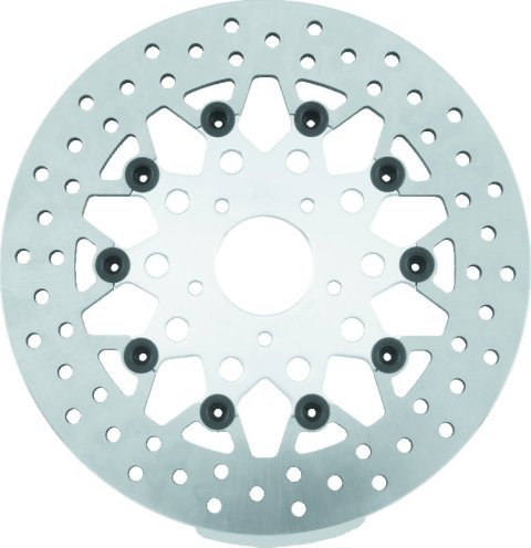 Twin Power 08-13 FLH FLT 08-16 FLHR 06-17 Dyna Front 11.8 Floating Mesh Rotor Silver