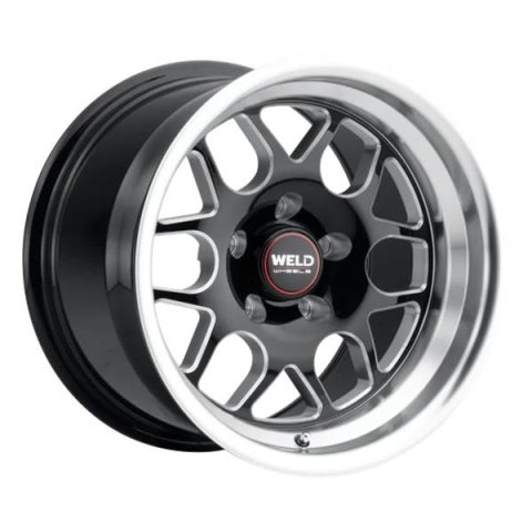 Weld Solana Drag 15x10 / 5x114.3 BP / ET22 / 6.36in BS / 78.1 Dia - Gloss Black Milled Wheel