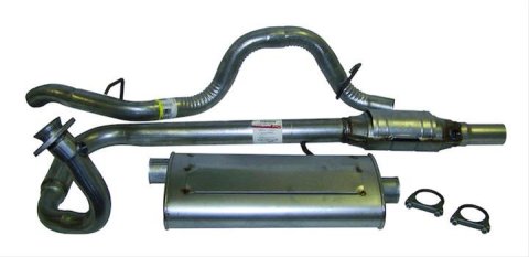 Crown Automotive Exhaust Kits 52018933K System, Cat-back, Single, Steel, Natural, Passenger Side Exit, Jeep, 2.5L, Kit