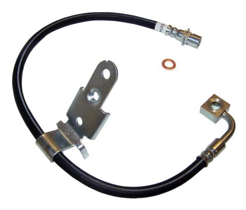 Crown Automotive Brake Hoses 5140863AA Hose, Assembled, Rubber, 24.00 in. Length, Driver Side Front, Chrysler, Dodge, Each