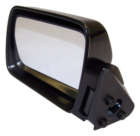 Crown Automotive Side View Mirrors for 1984-1996 CHEROKEE, 1986-1992 COMANCHE - 55034131 Mirror, Replacement, Driver Side, Manual, Flat, Black Housing, Jeep, Each